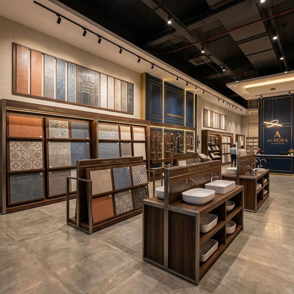 Showroom moderno projetado pela JM Soluções